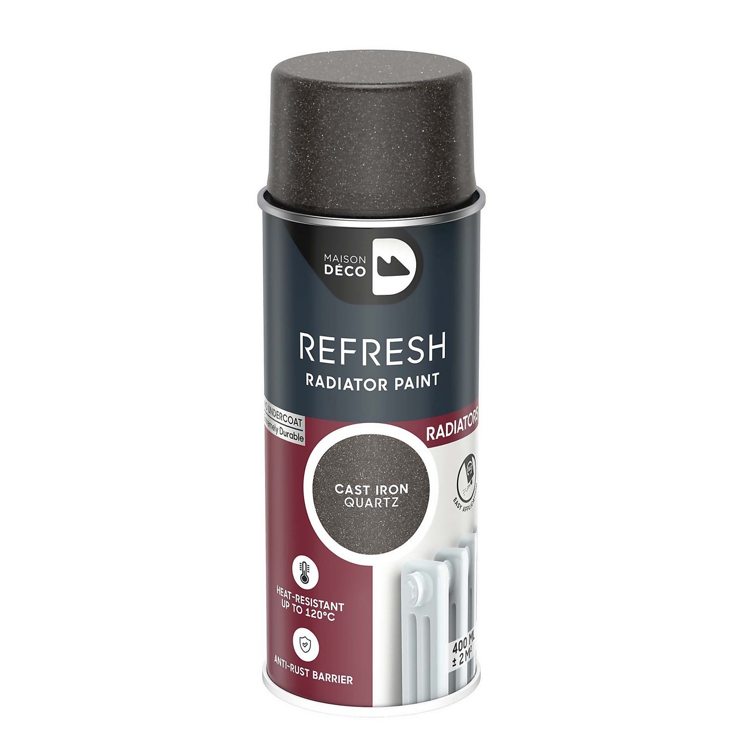 Maison Deco Refresh Radiator Spray Paint Cast Iron Qtz 400Ml Homebase