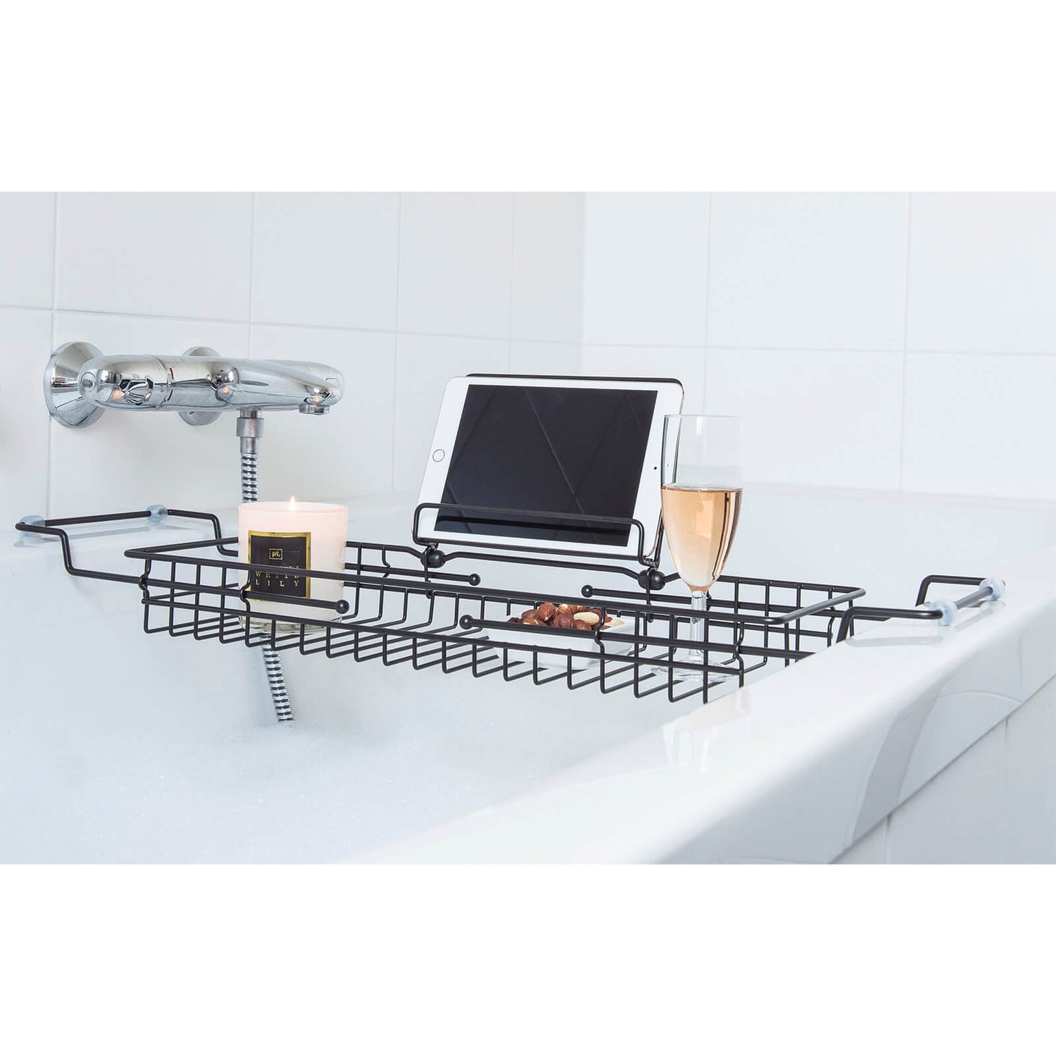 Iron Black Bath Tub Caddy IWOOT UK