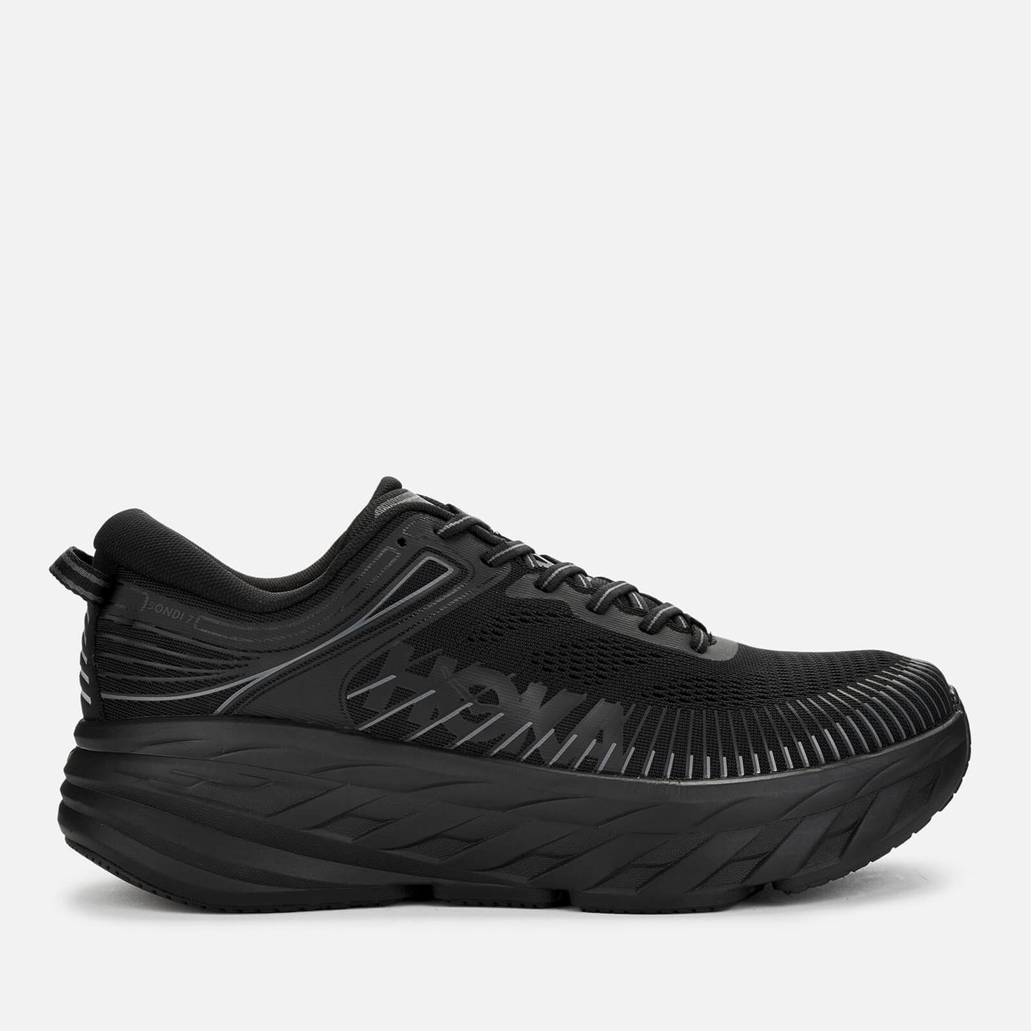 Hoka One One Men's Bondi 7 Trainers - Black/Black - Free UK Delivery ...