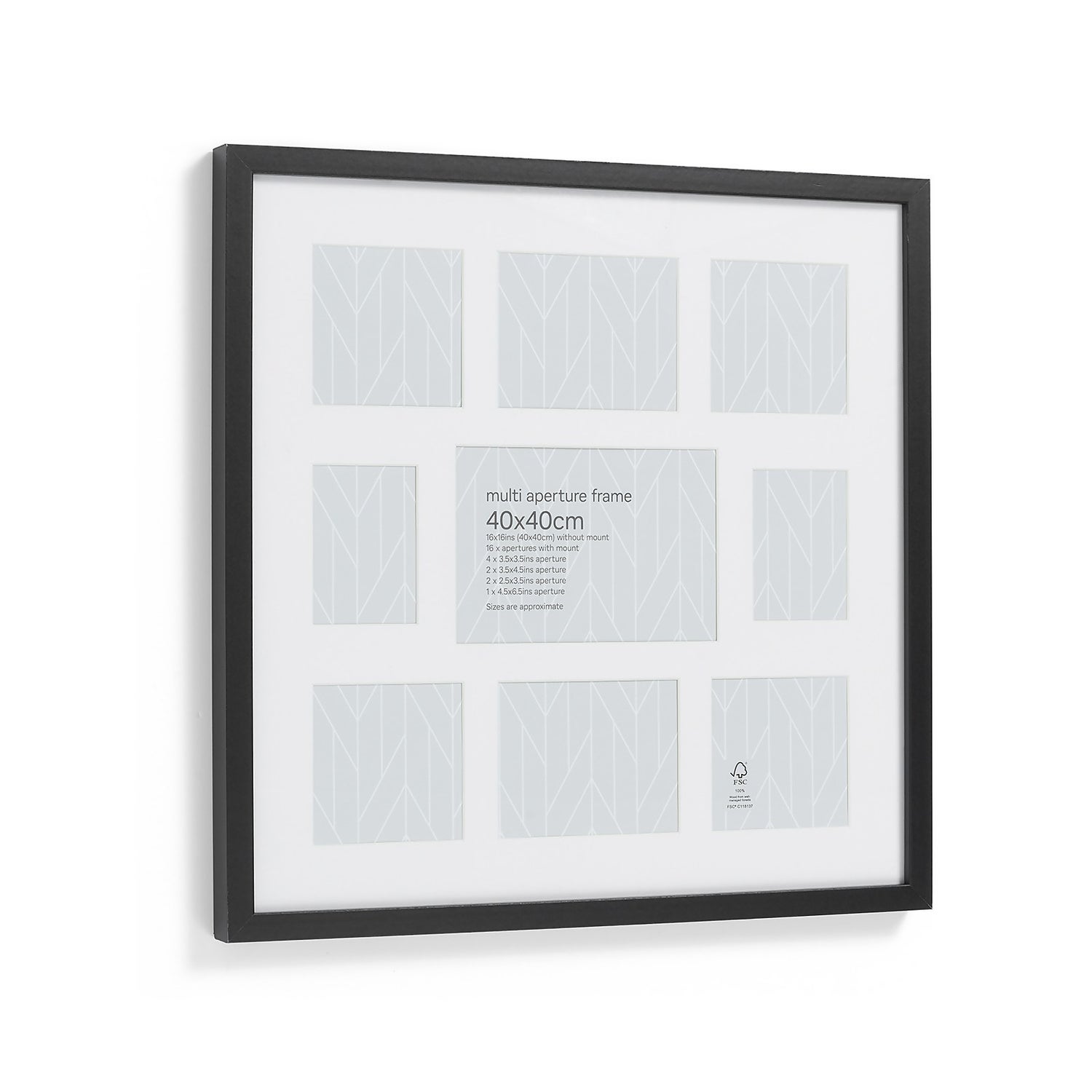 Box Photo Frame Multi Aperture 40x40cm White Homebase