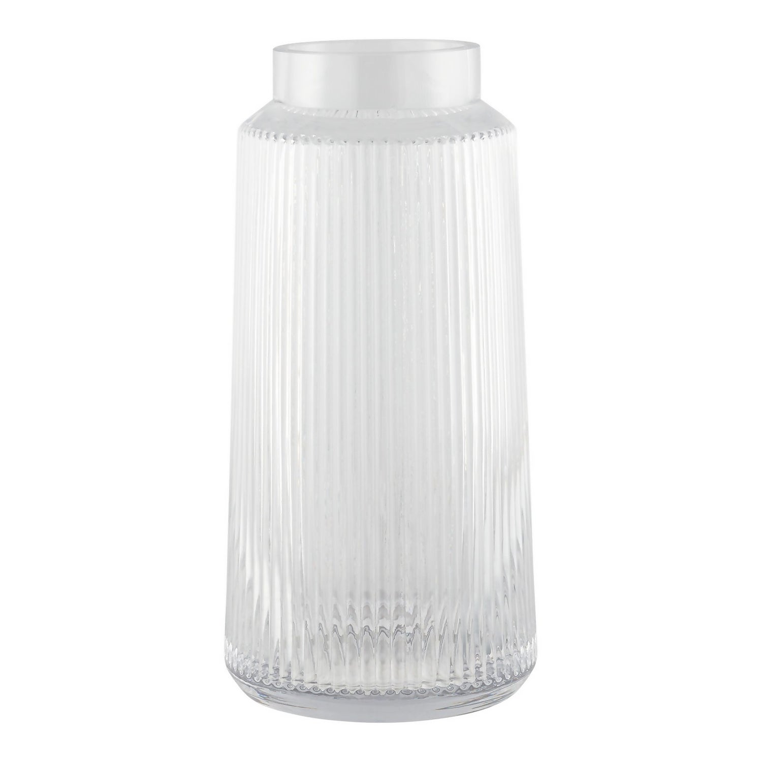 Ridged Glass Vase Clear Homebase