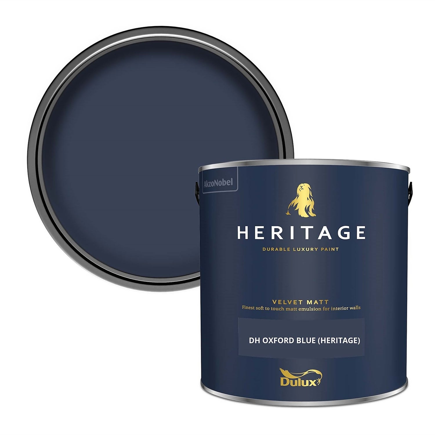 Dulux Heritage Matt Emulsion Paint DH Oxford Blue 2.5L Homebase