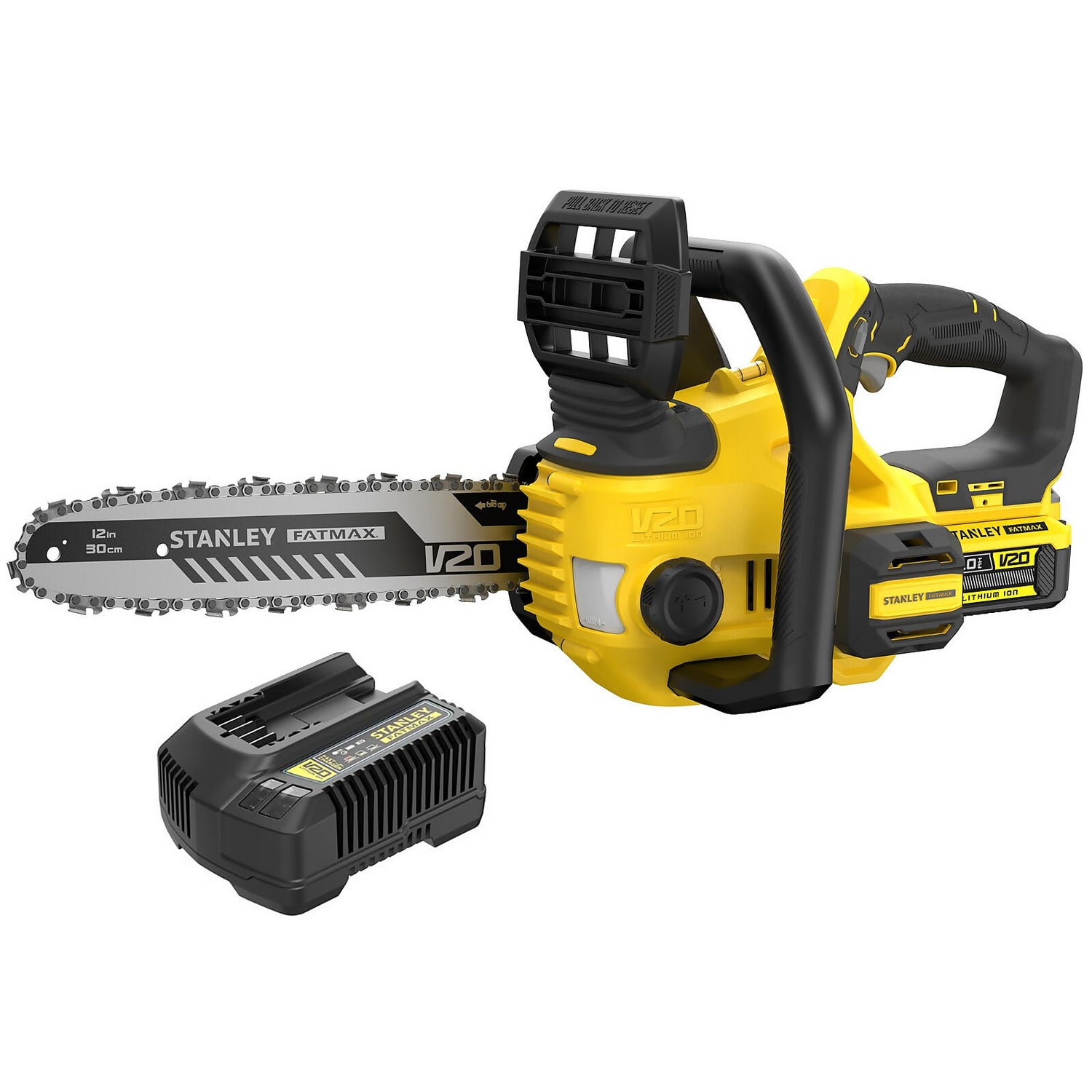 STANLEY FATMAX V20 18V Cordless 30Cm Chainsaw (Sfmccs630M1Gb) Homebase