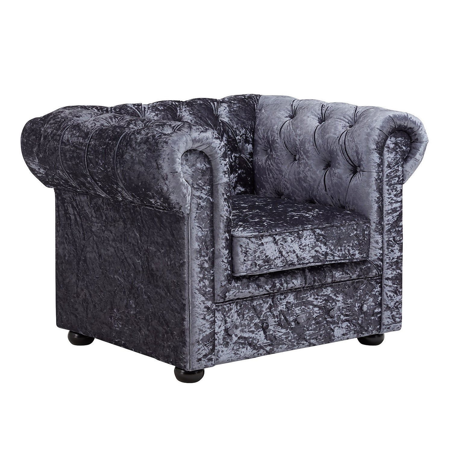 Cream Crushed Velvet Chesterfield Sofa Baci Living Room