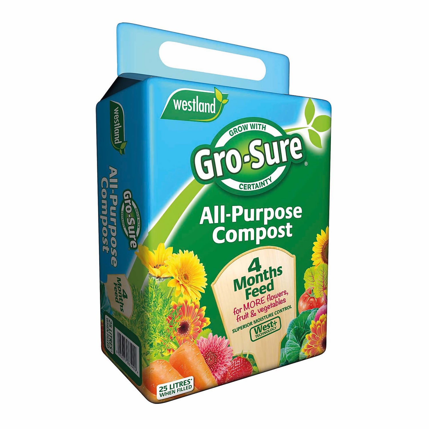 GroSure All Purpose Compost with 4 Months Feed 25L Homebase