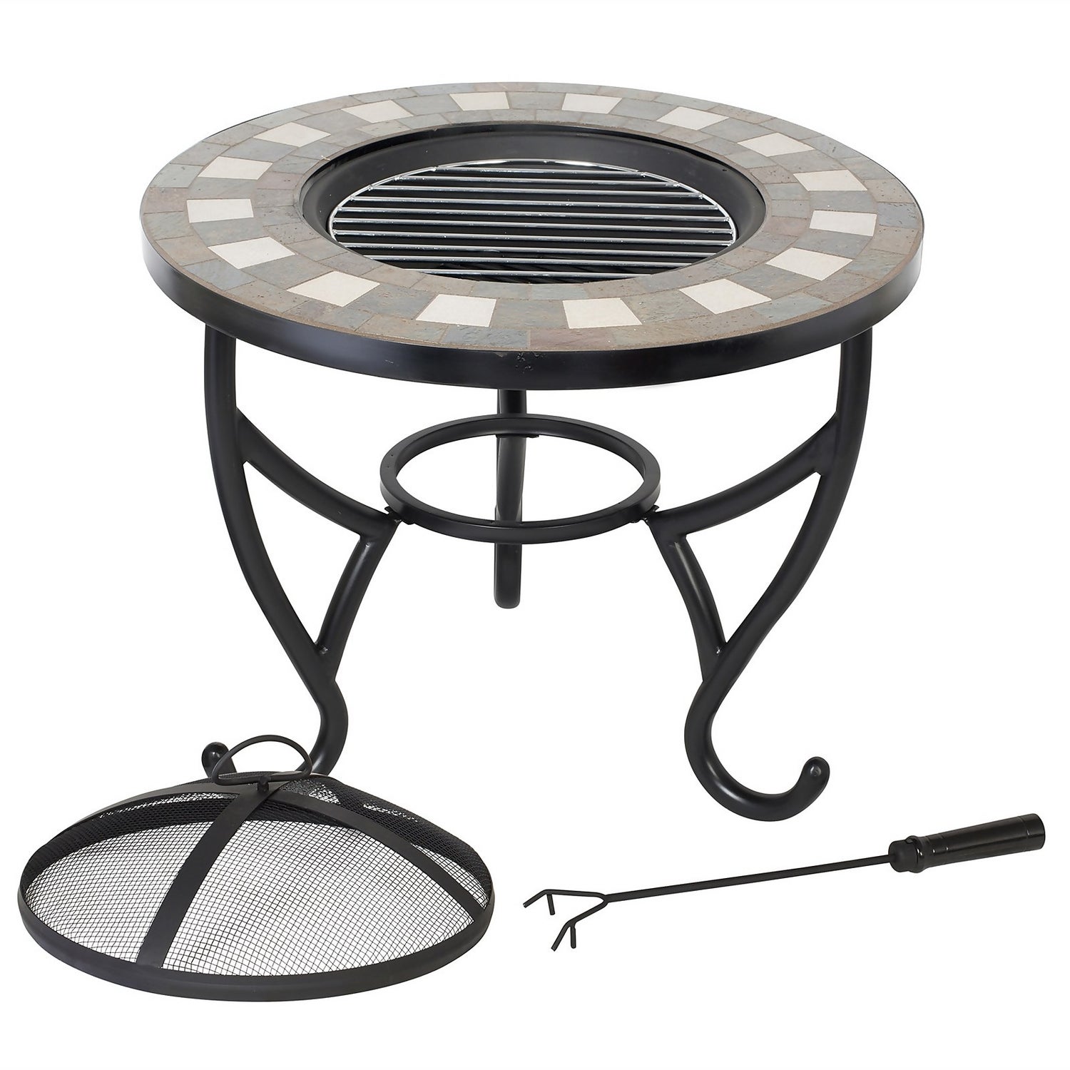 La Hacienda Naxos Fire Pit with Mosaic Surround Homebase
