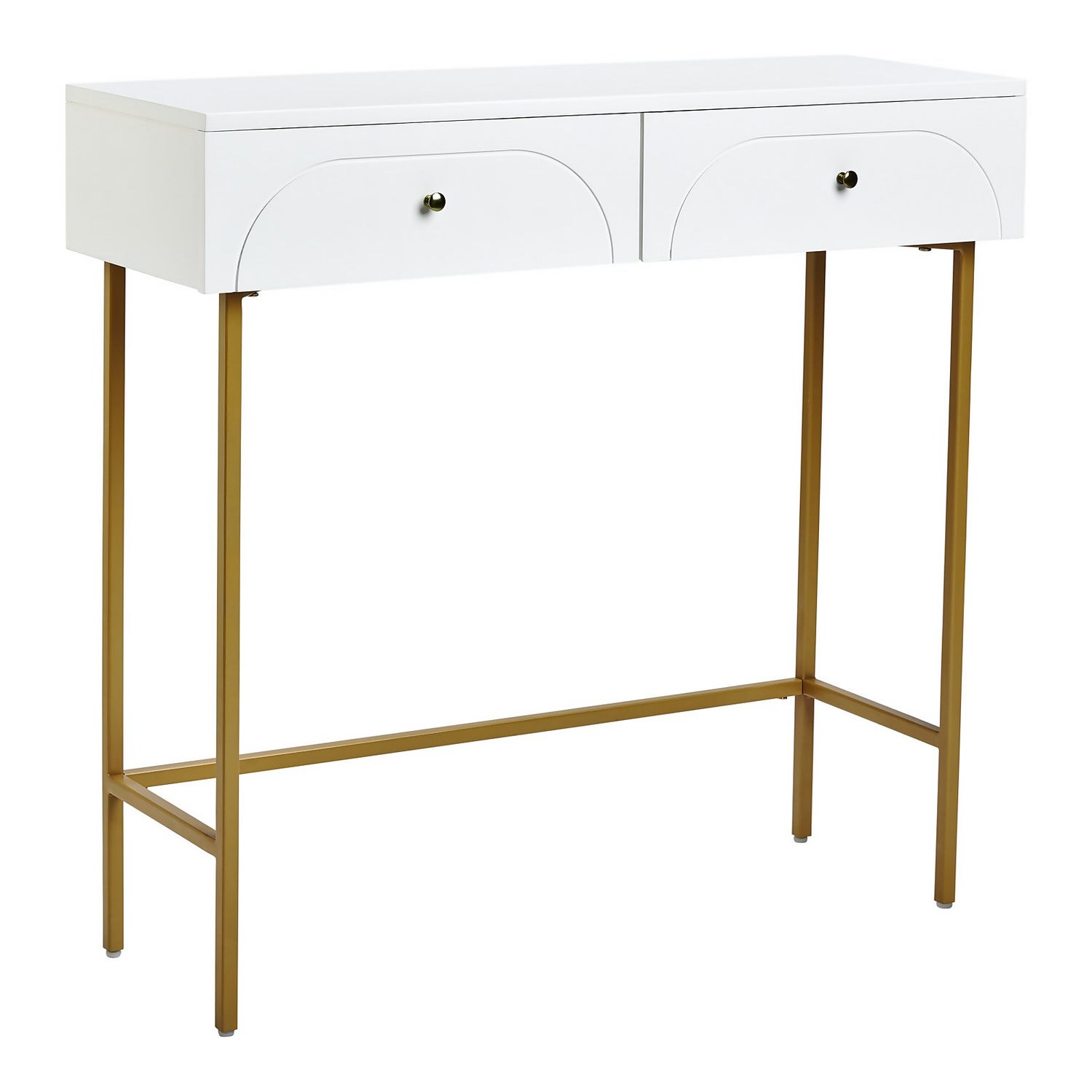 Taylor 2 Drawer Console Desk White Homebase