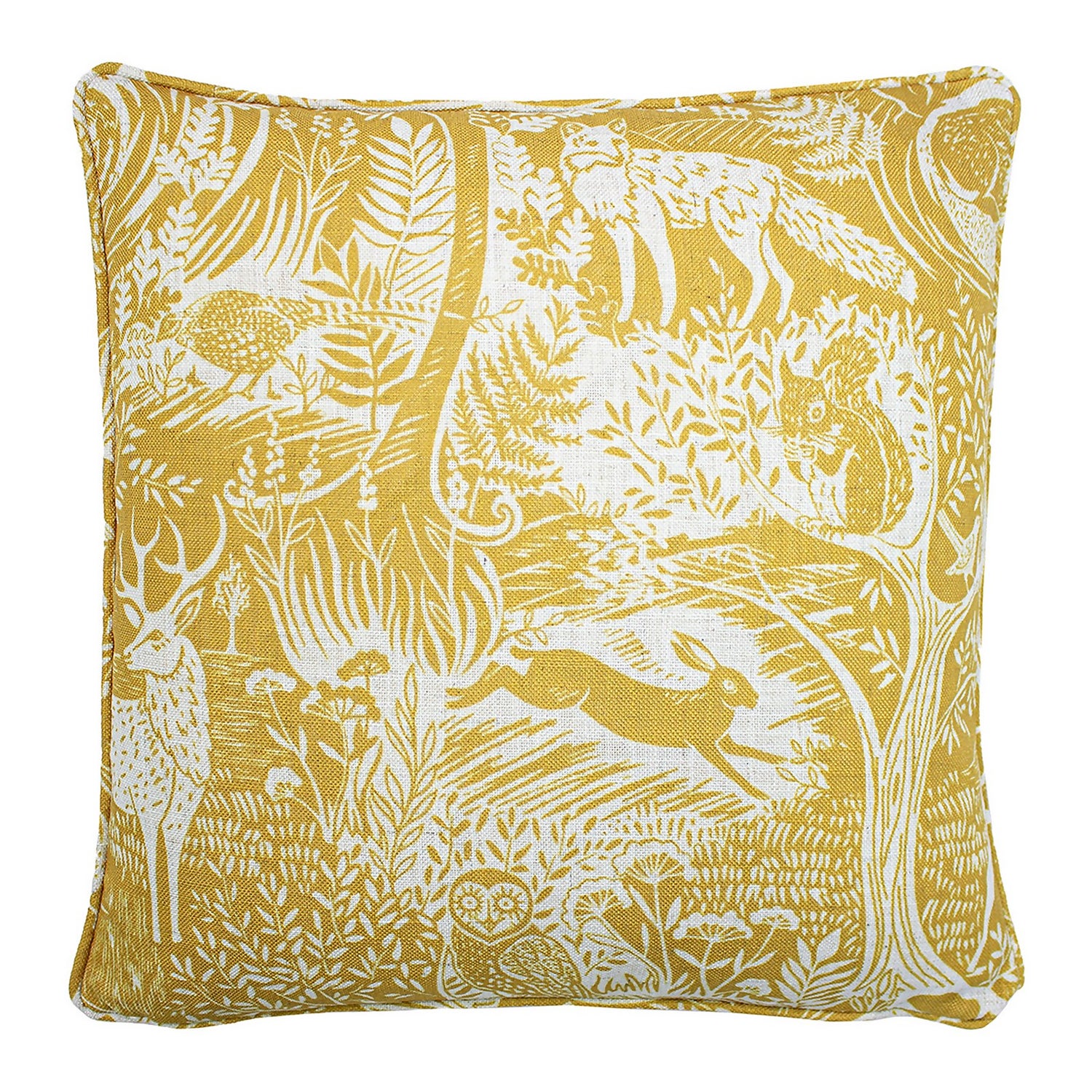 Woodland Cushion Ochre 43x43cm Homebase