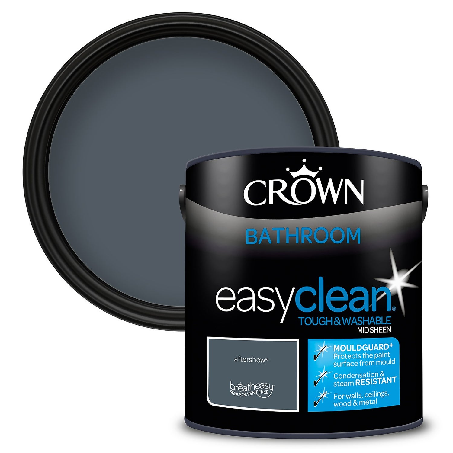 Crown Easyclean Bathroom Paint Aftershow 2.5 L Homebase