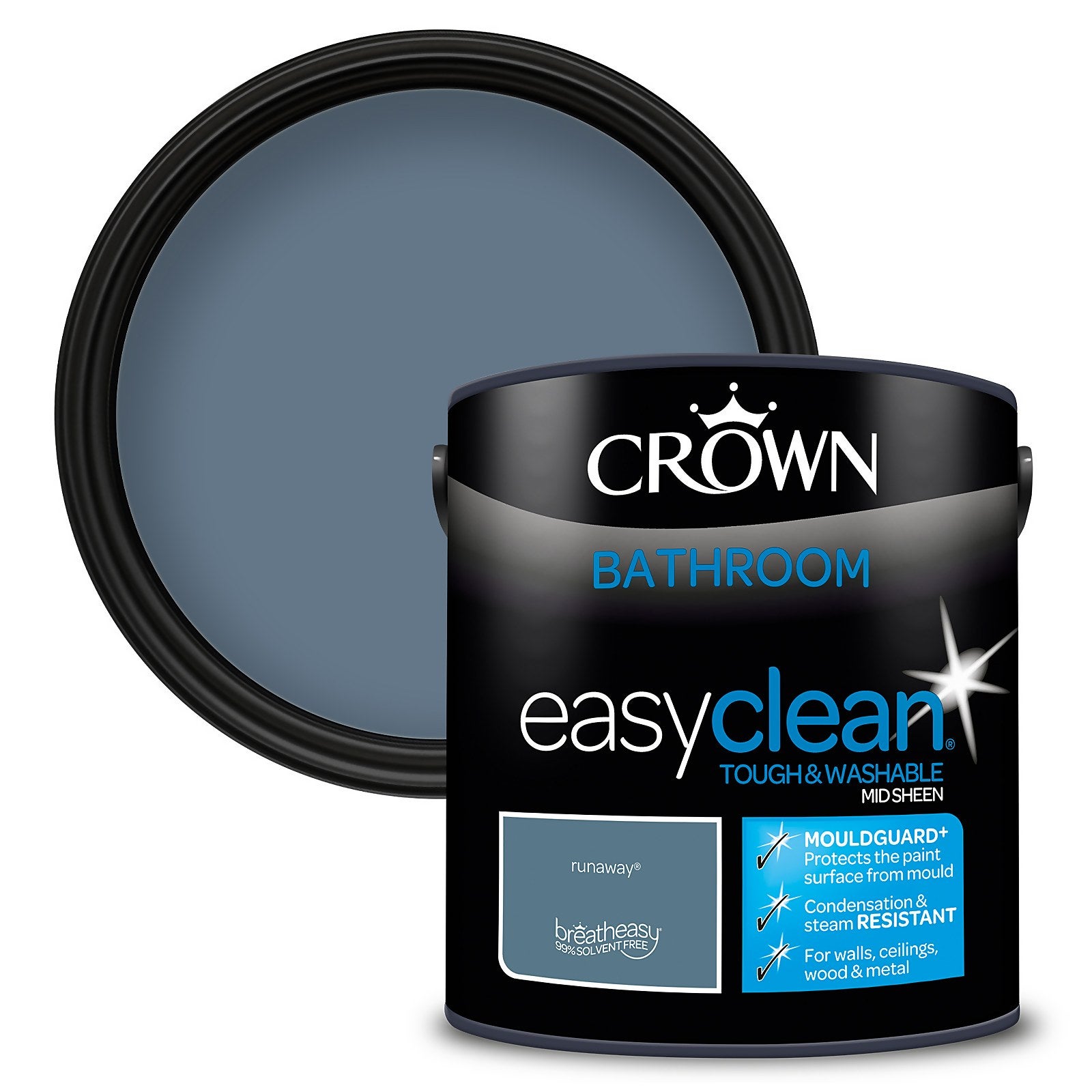 Crown Easyclean Bathroom Paint Runaway 2.5L | Homebase