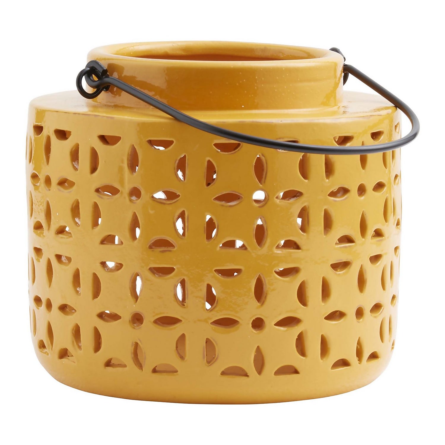 Ceramic Lantern Yellow Homebase