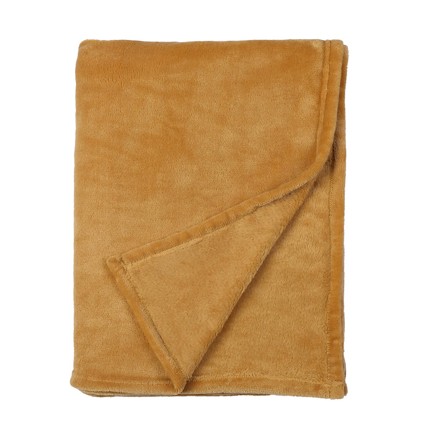 Fleece Throw Ochre 150x200cm Homebase
