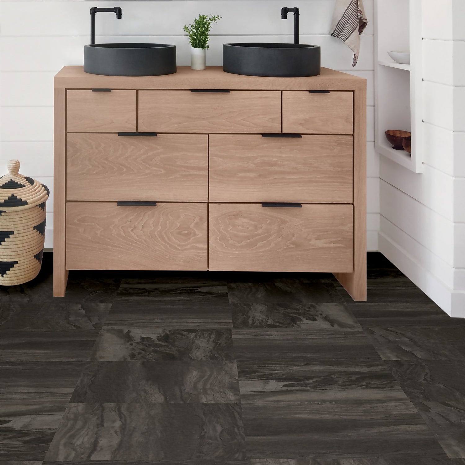 Homebase Black Slate Floor Tiles Floor Roma