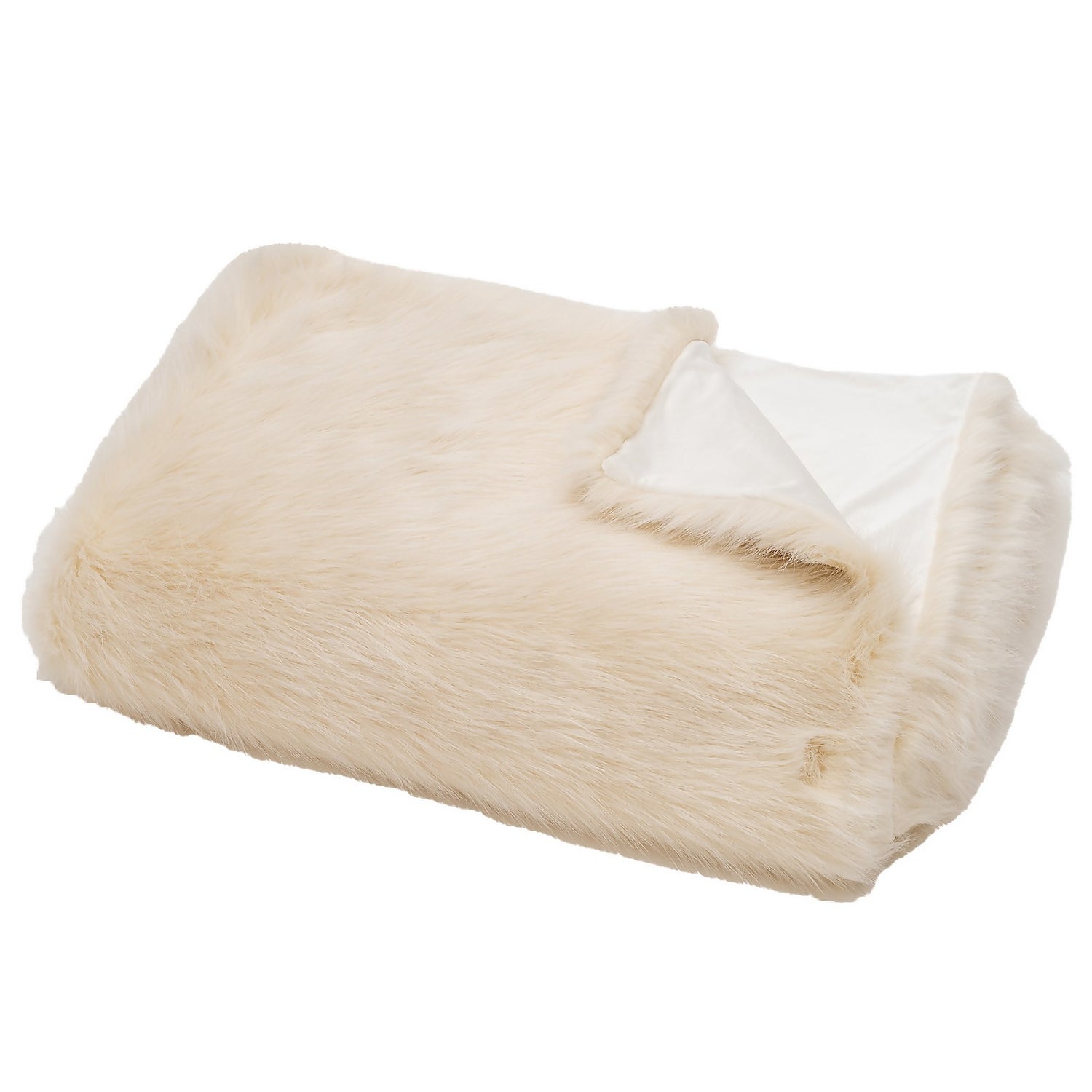 Faux Fur Throw 125x160cm Natural Homebase