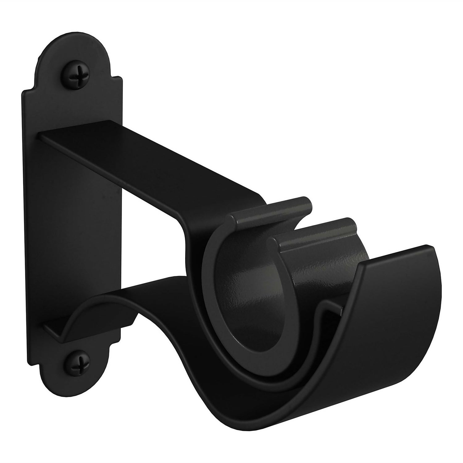 Push Fit Curtain Bracket Matt Black Homebase