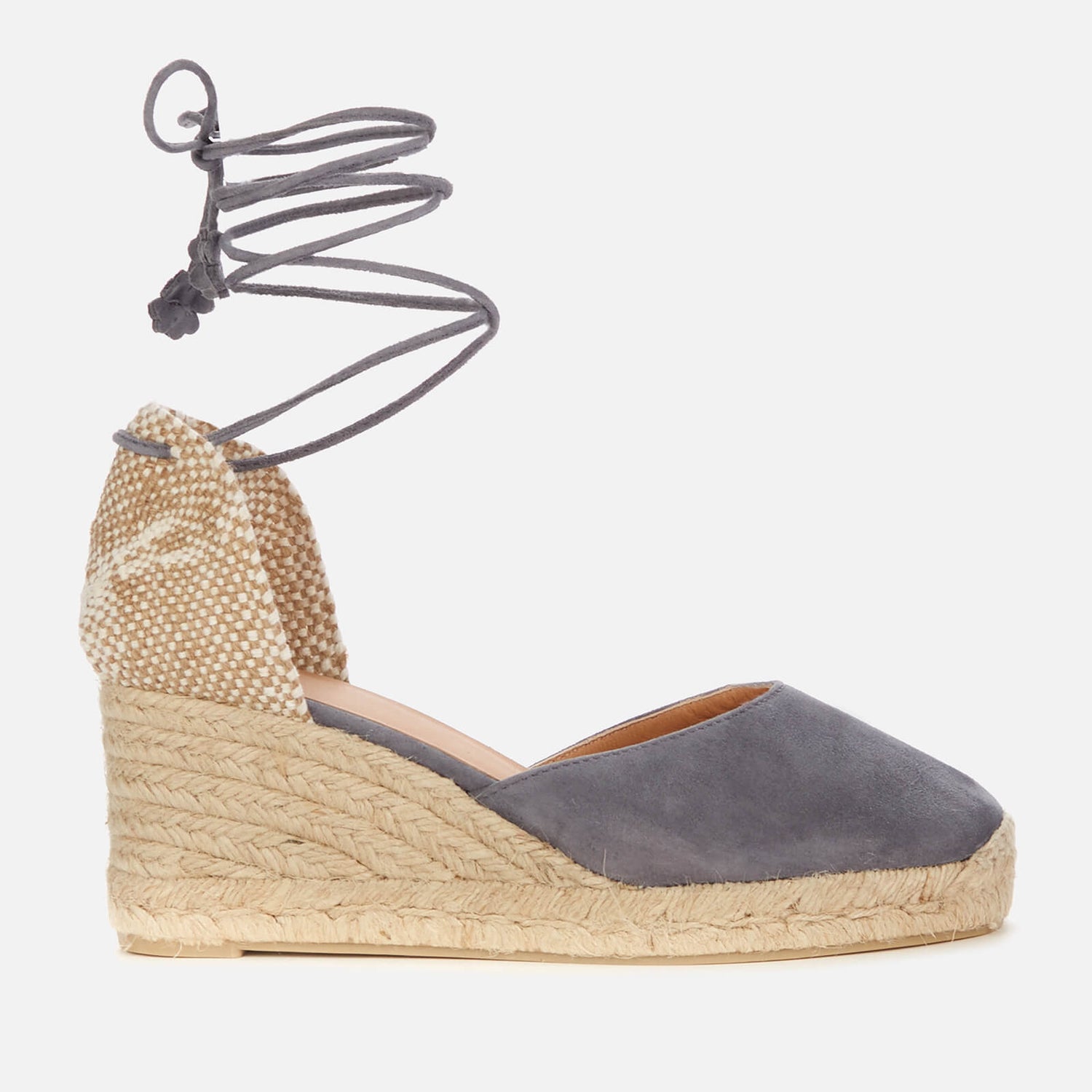 Castañer Women's Carina 6 Suede Heeled Espadrilles - Charcoal | TheHut.com