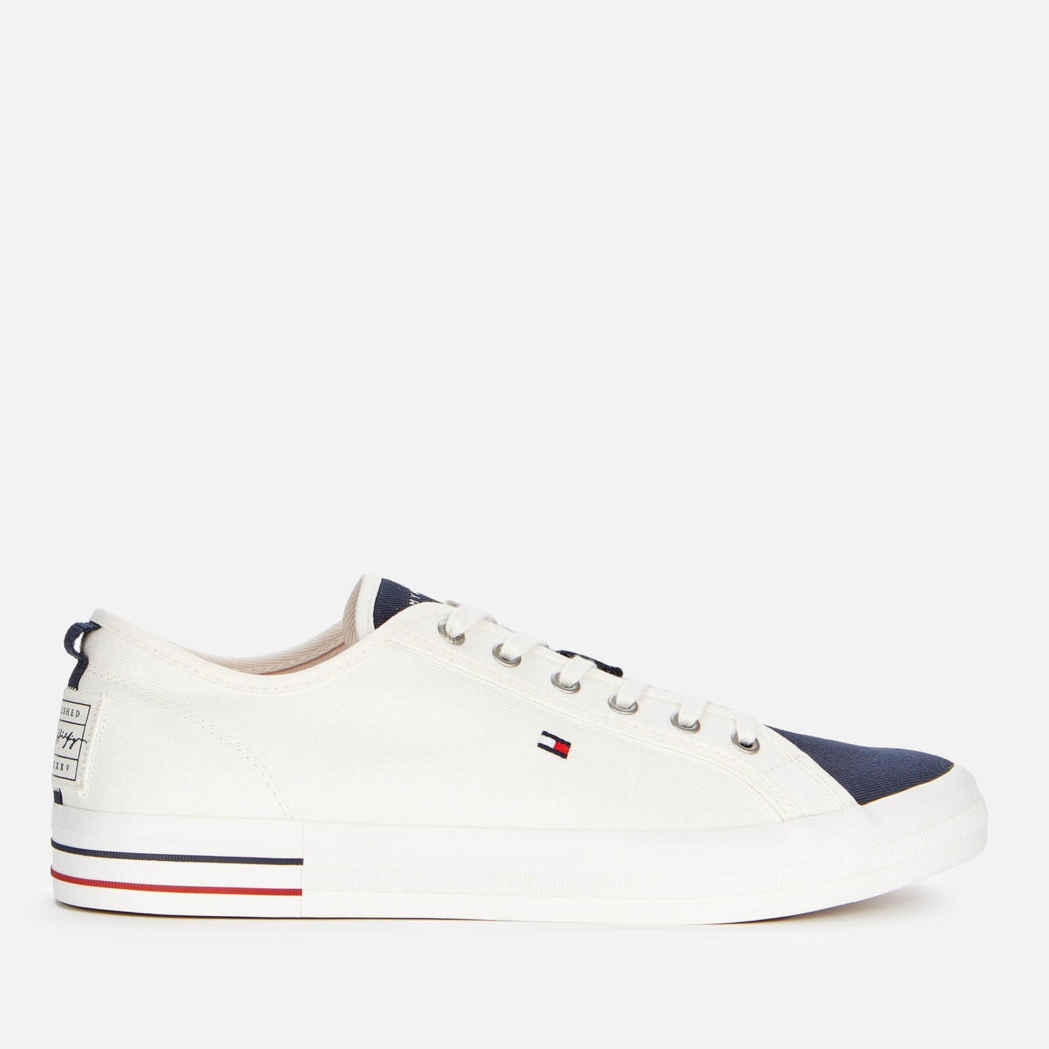 tommy hilfiger essential trainer with text logo in white