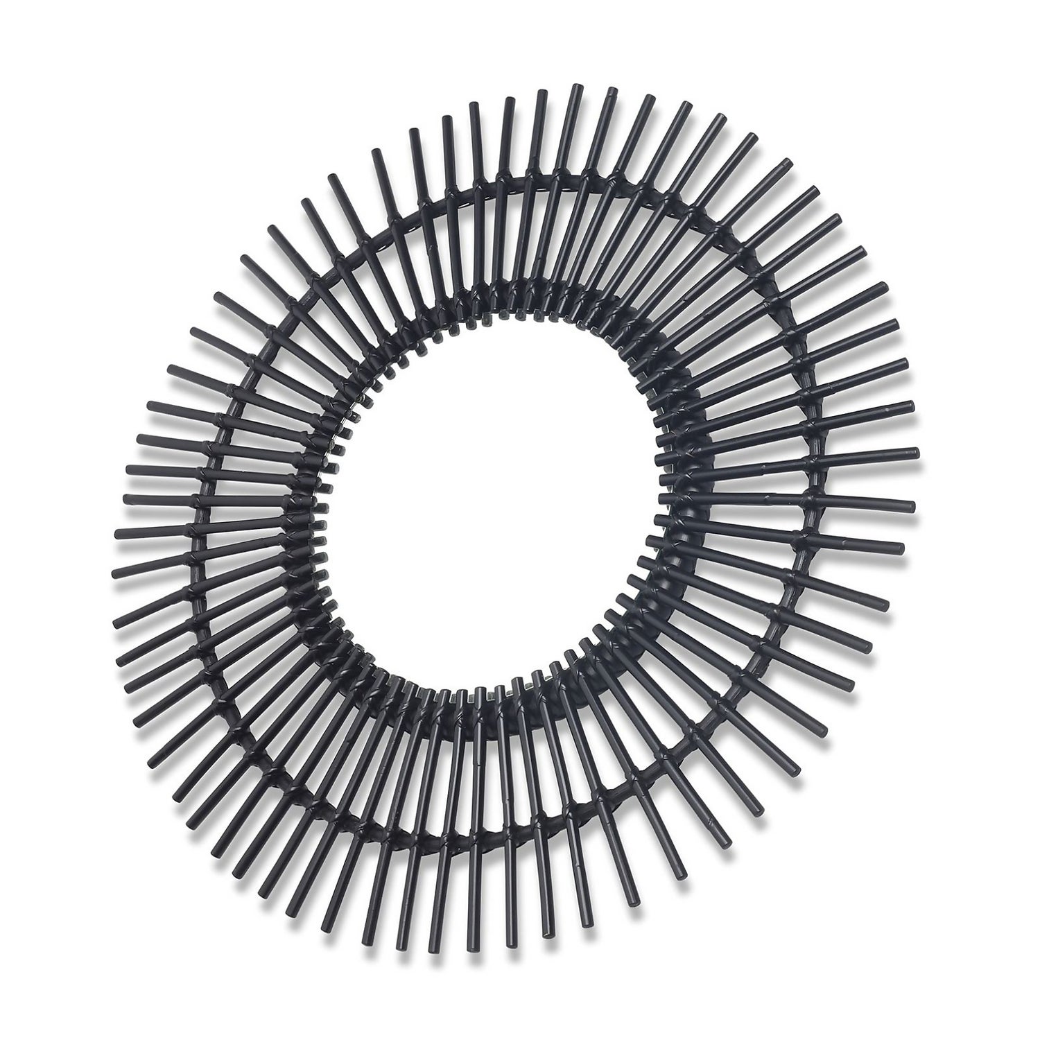 Black Starburst Rattan Wall Mirror Homebase