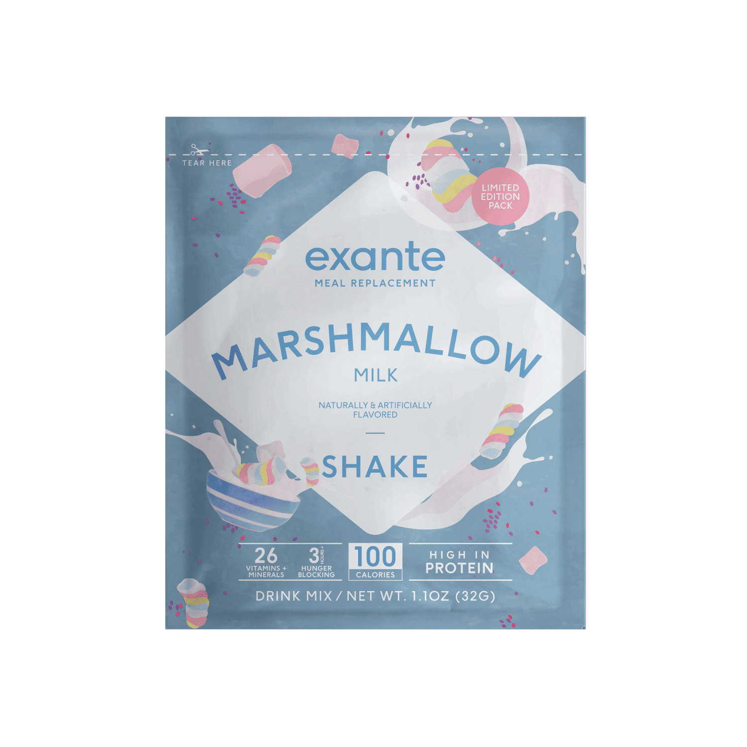 Marshmallow Milk Cereal Meal Replacement Shake Sample exante
