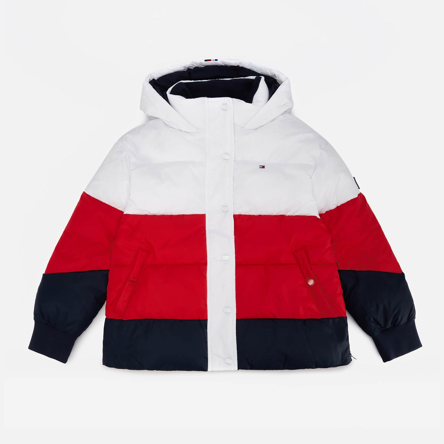 Tommy Hilfiger Girls' Essential Puffer Jacket - White/Red/Blue | TheHut.com