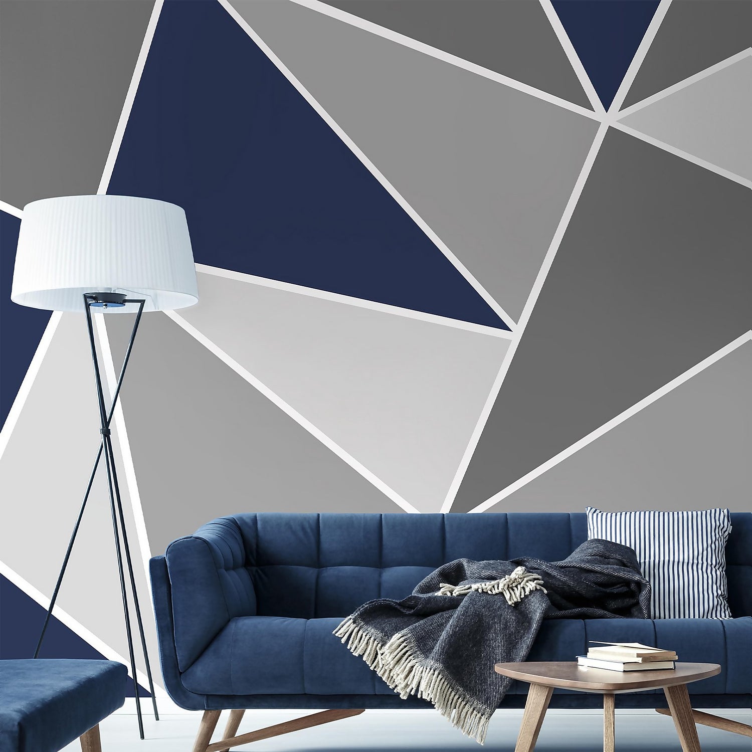 Trinity Geo Navy Wall Mural Homebase