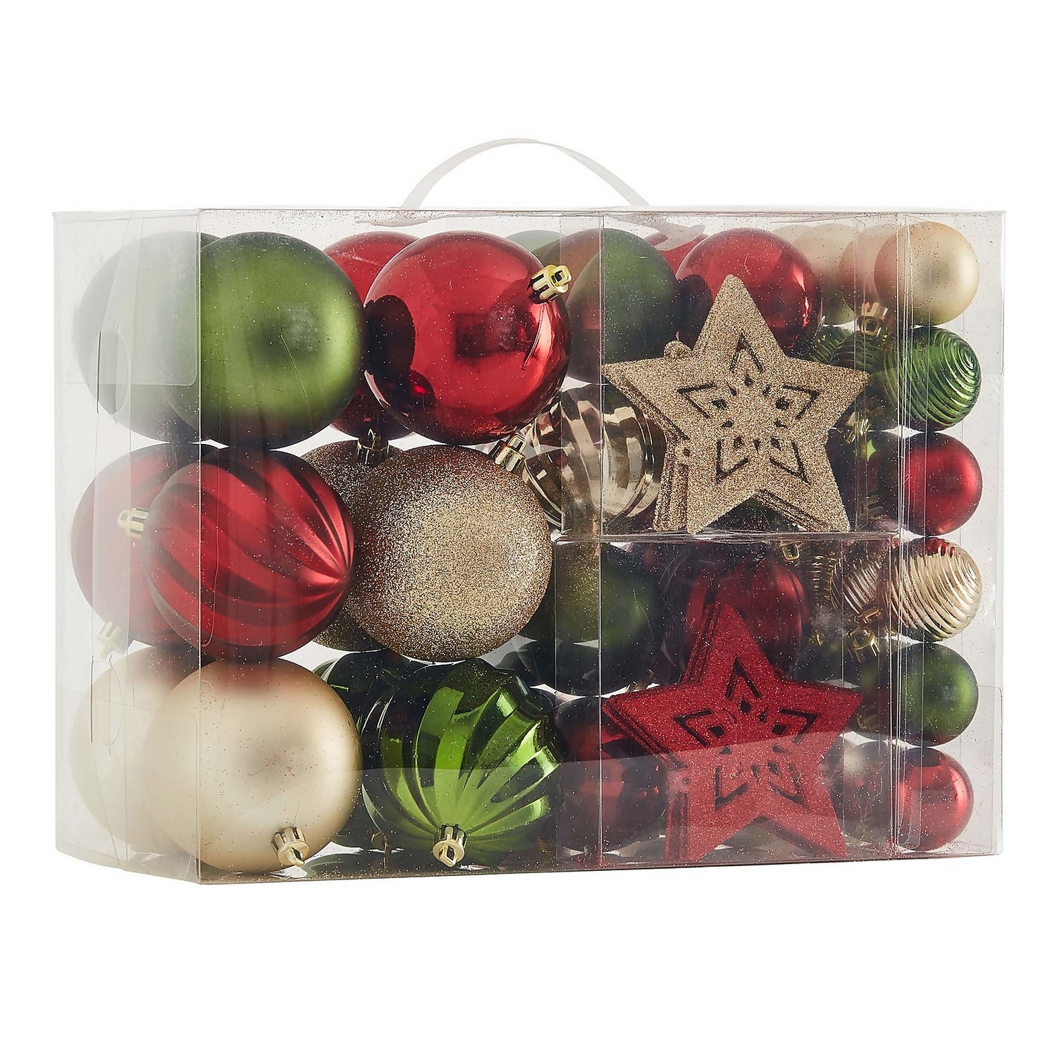 Deco Luxe Shatterproof Hanging Christmas Tree Decorations 60 Pack Homebase