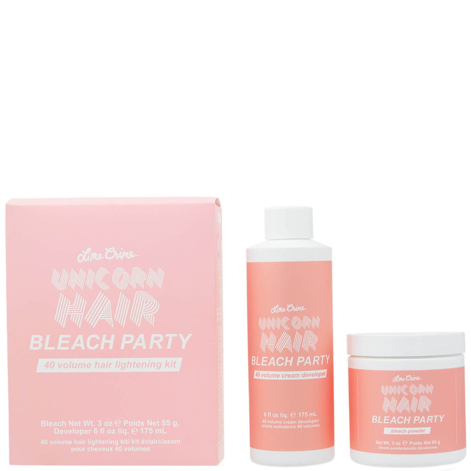 Lime Crime Unicorn Hair Bleach Party 40 Volume Hair Lightening Kit