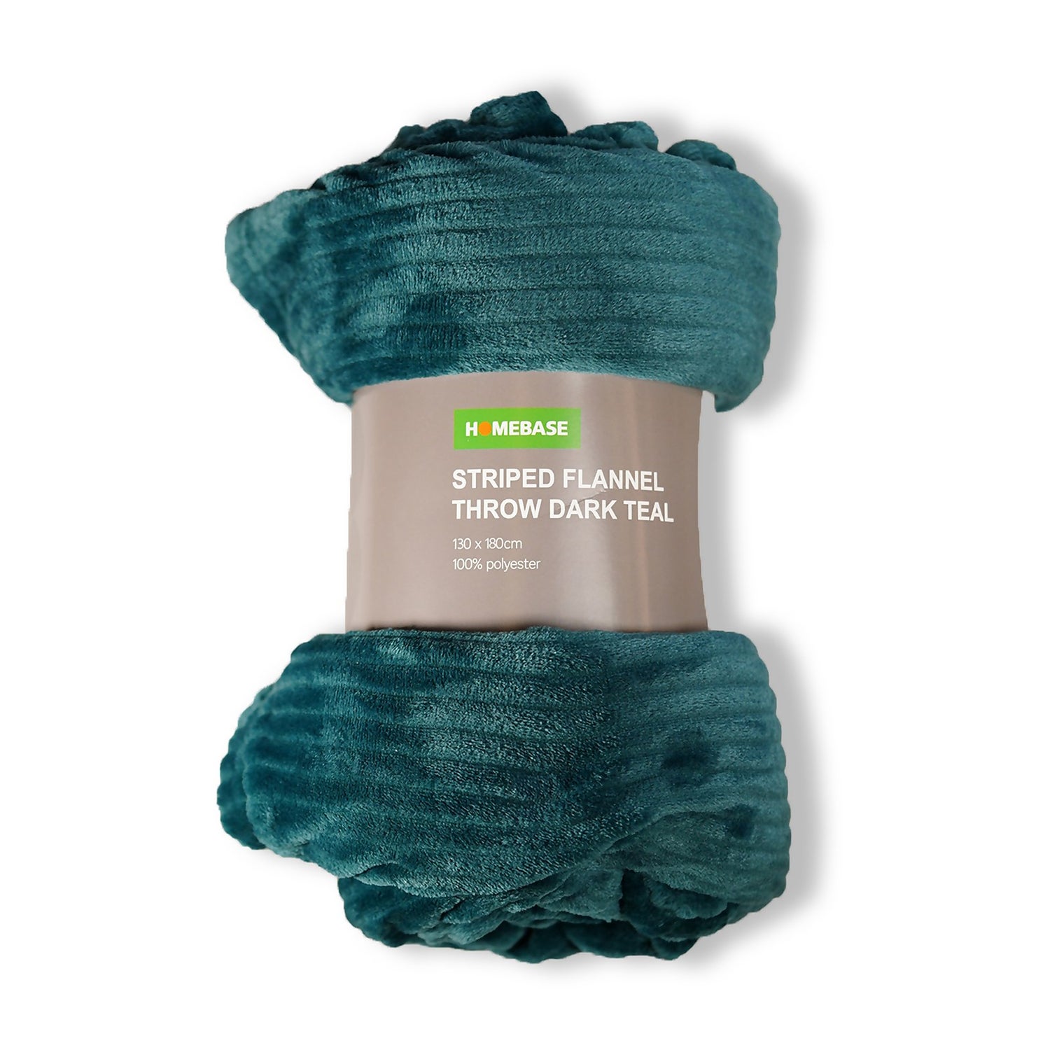 Striped Fleece Throw Dark Teal 130x180cm Homebase