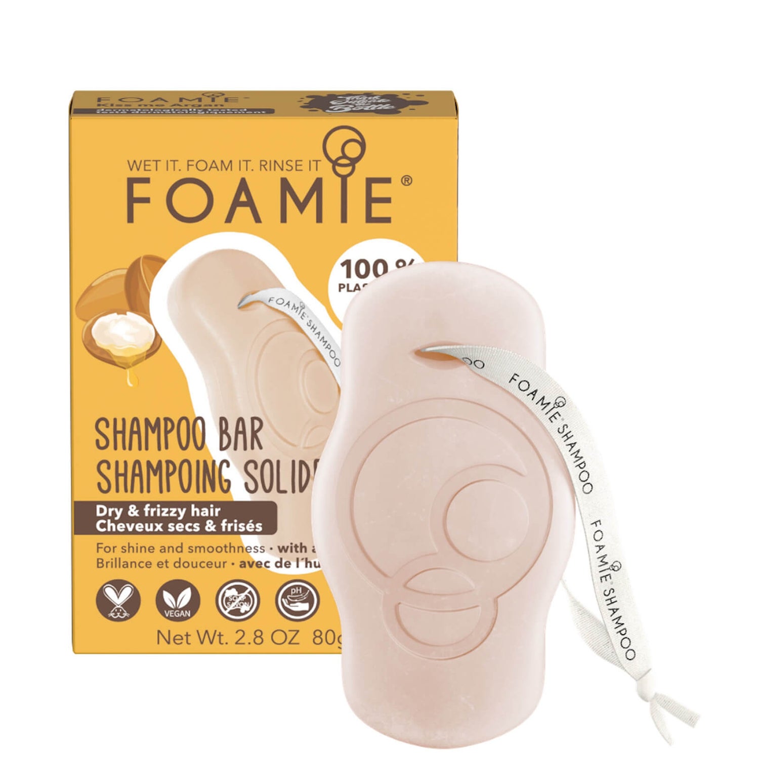 FOAMIE Shampoo Bar Argan Oil for Dry and Frizzy Hair LOOKFANTASTIC