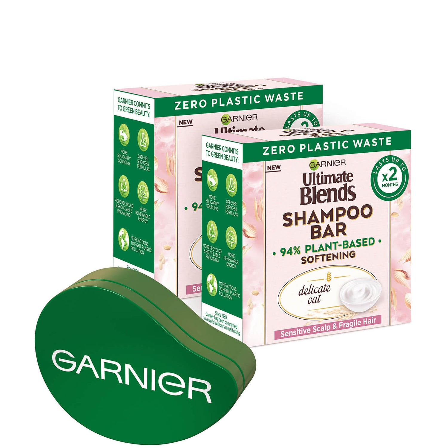 Garnier Ultimate Blends Oat Shampoo Bar Bundle LOOKFANTASTIC