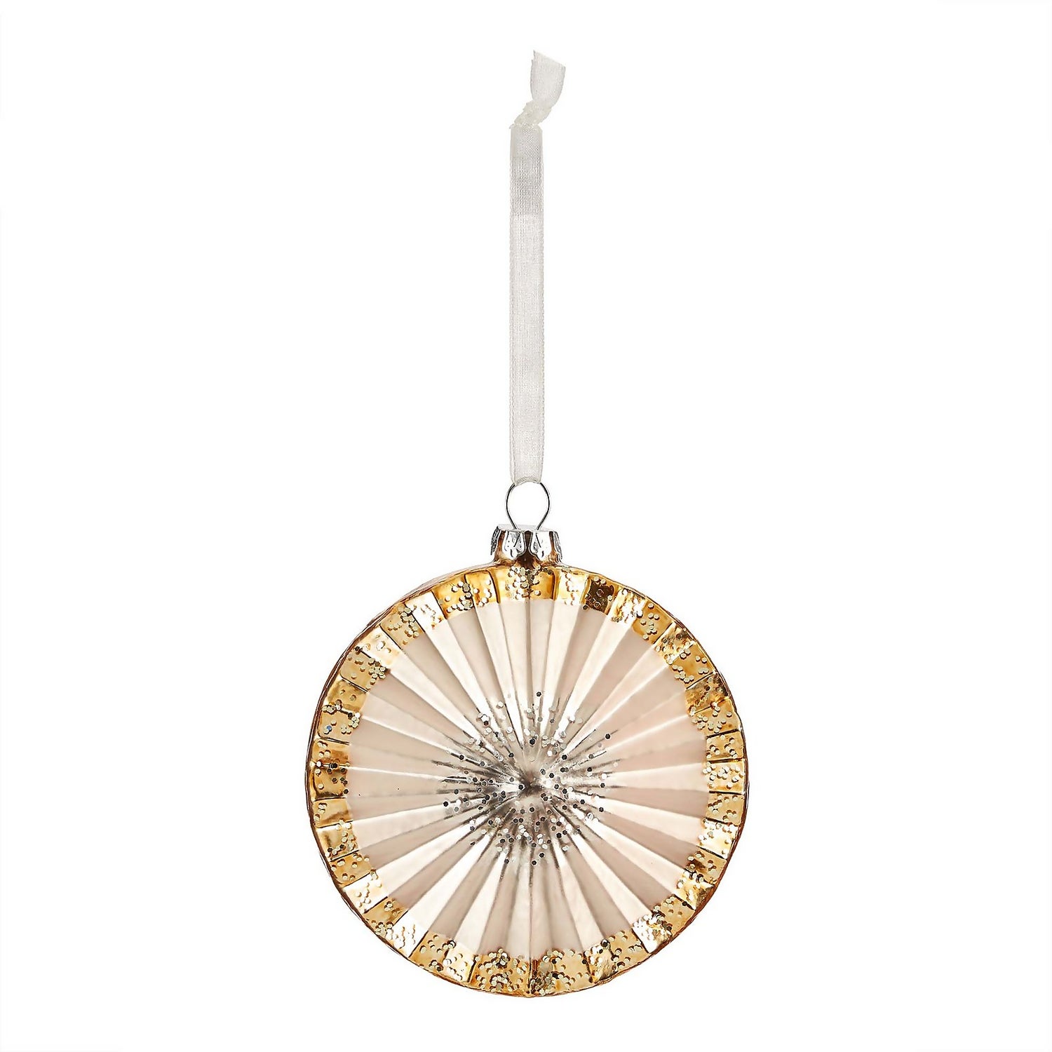 Glass Fan Hanging Christmas Tree Decoration | Homebase
