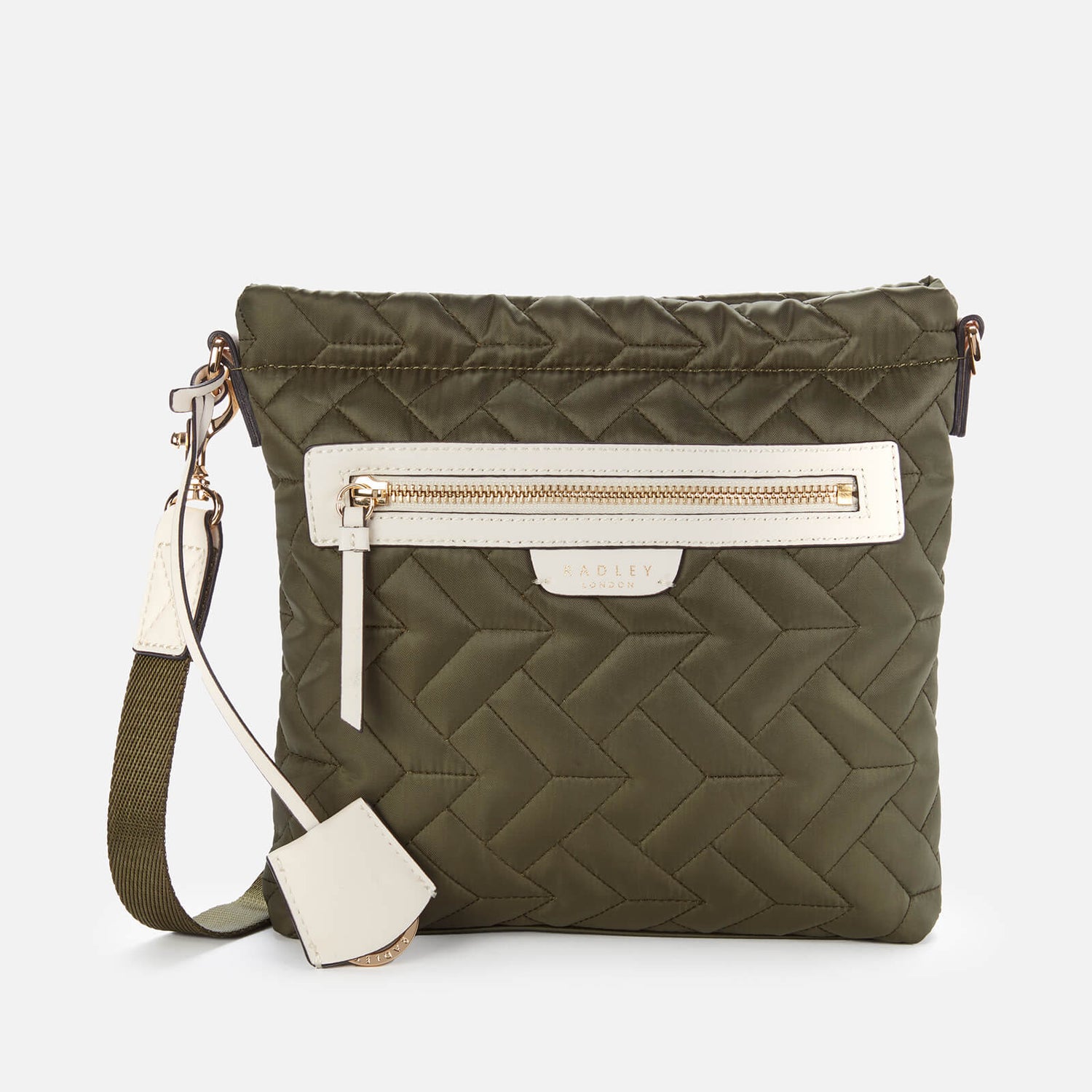 Radley Women's Finsbury Park Quilt Small Ziptop Cross Body Bag Khaki