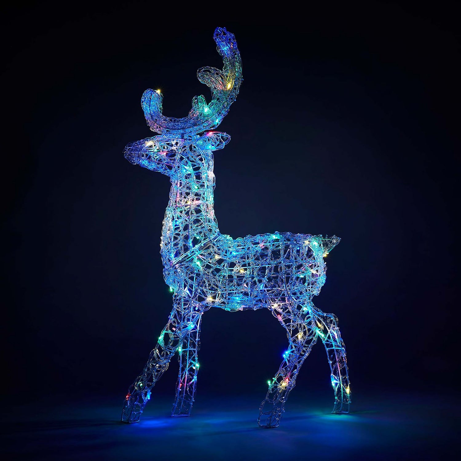 Acrylic LED Deer Multicolour 3D Outdoor Christmas Light Decoration