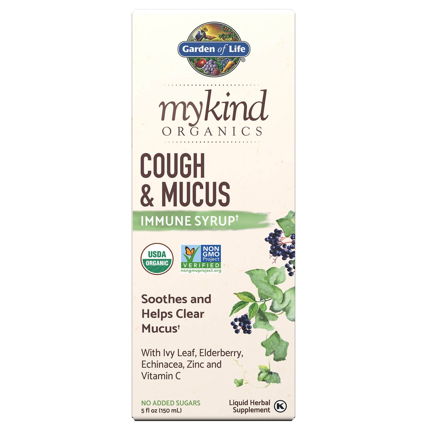Organics Cough & Mucus Immune Syrup 150ml Liquid Garden of Life UK
