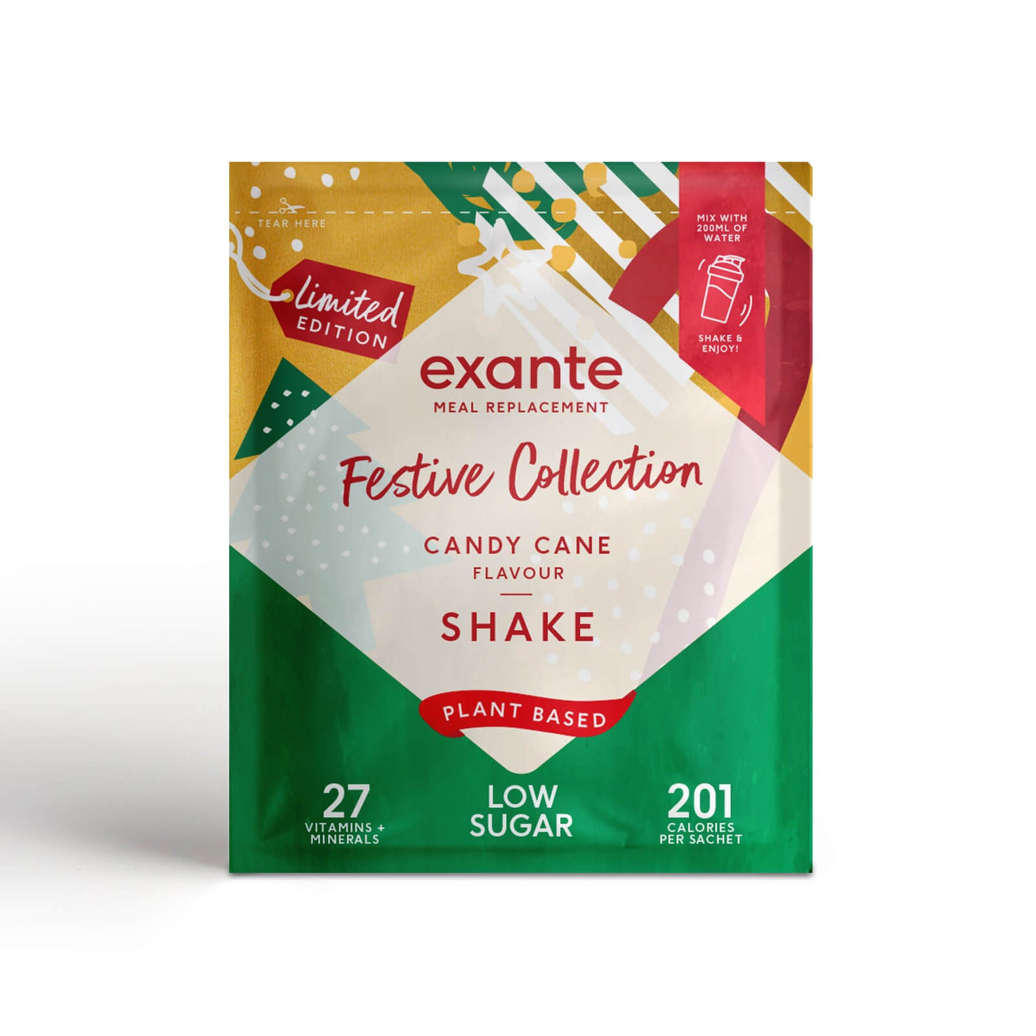 Plant Based Meal Replacement Candy Cane Shake Box of 7 Exante UK