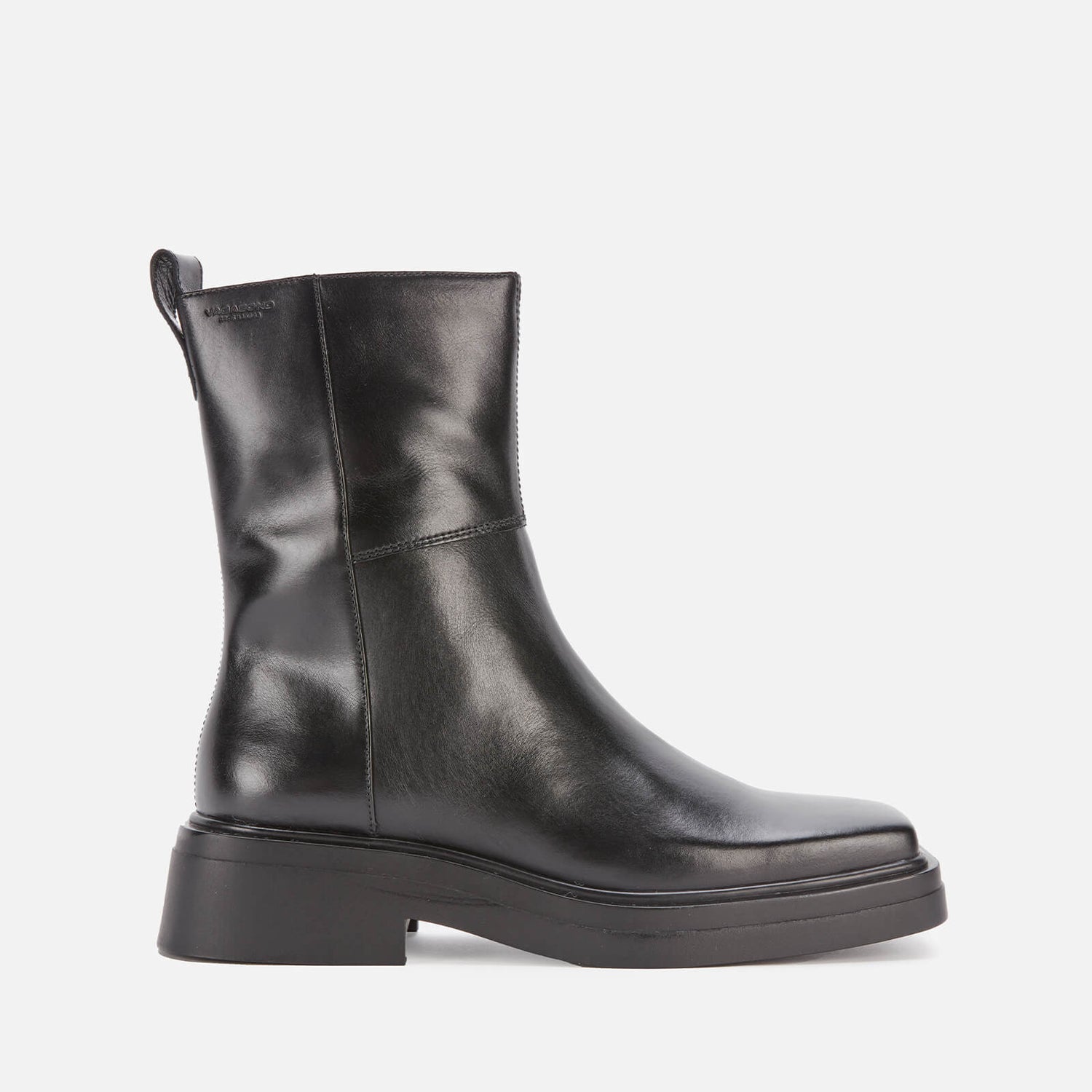 Vagabond Women's Eyra Leather Square Toe Flat Boots - Black | FREE UK ...