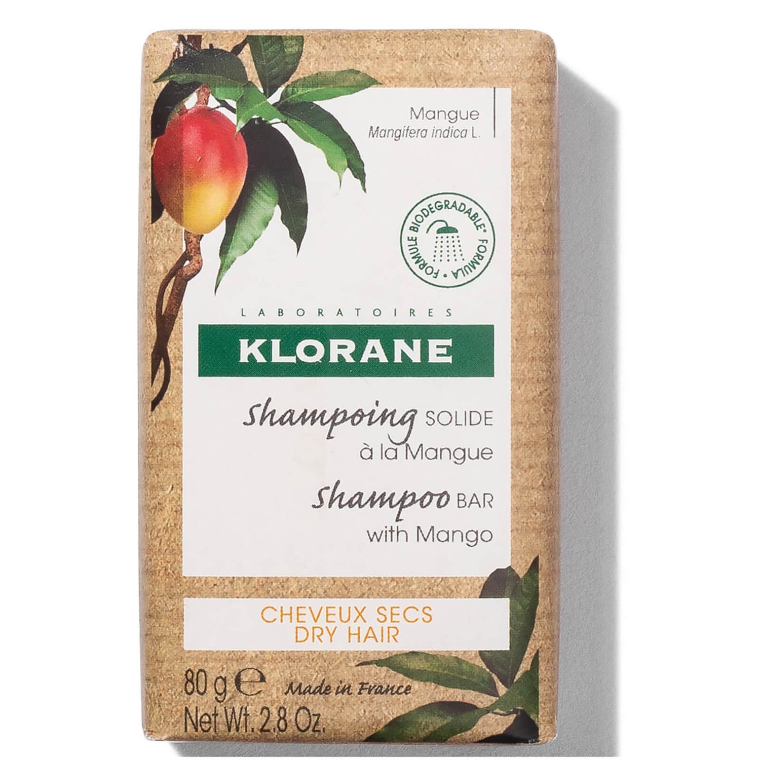 KLORANE Nourishing Solid Shampoo Bar with Mango for Dry Hair 80g LOOKFANTASTIC