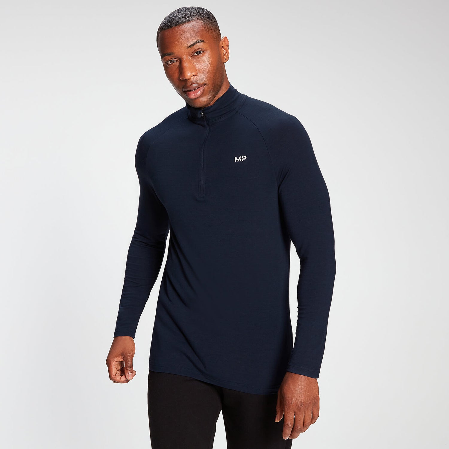 MP Men's Performance 1/4 Zip Top Petrol Blue Marl MP