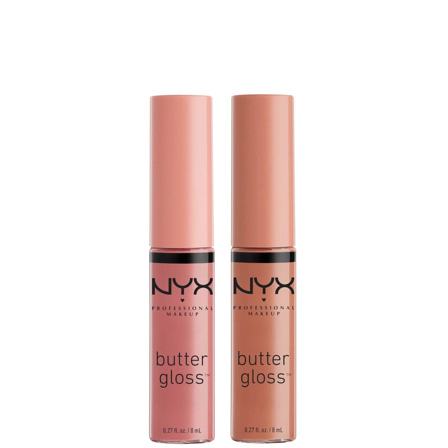 NYX Professional Makeup Butter Gloss Lip Gloss Duo Madeleine and Tiramisu LOOKFANTASTIC