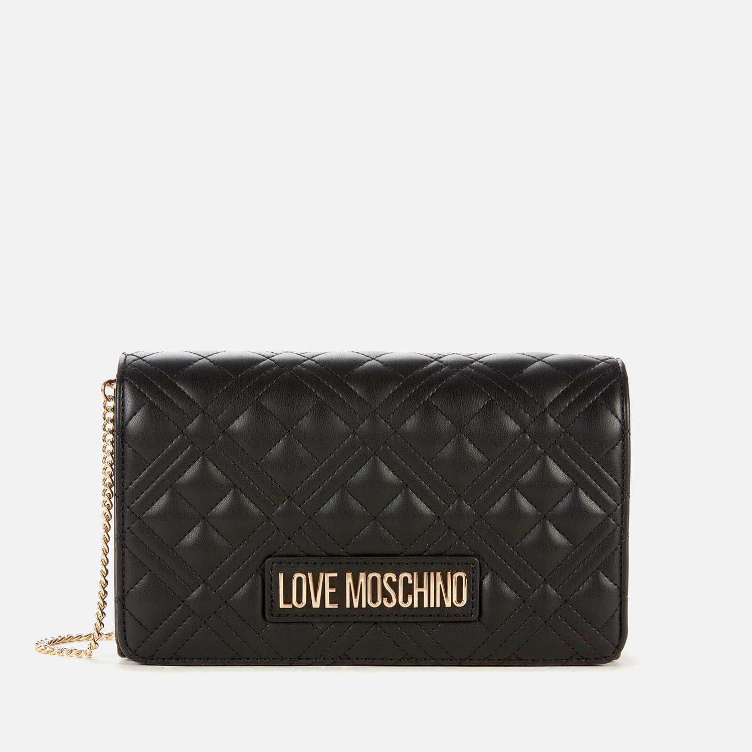 Love Moschino Women's Quilted Chain Cross Body Bag - Black | TheHut.com
