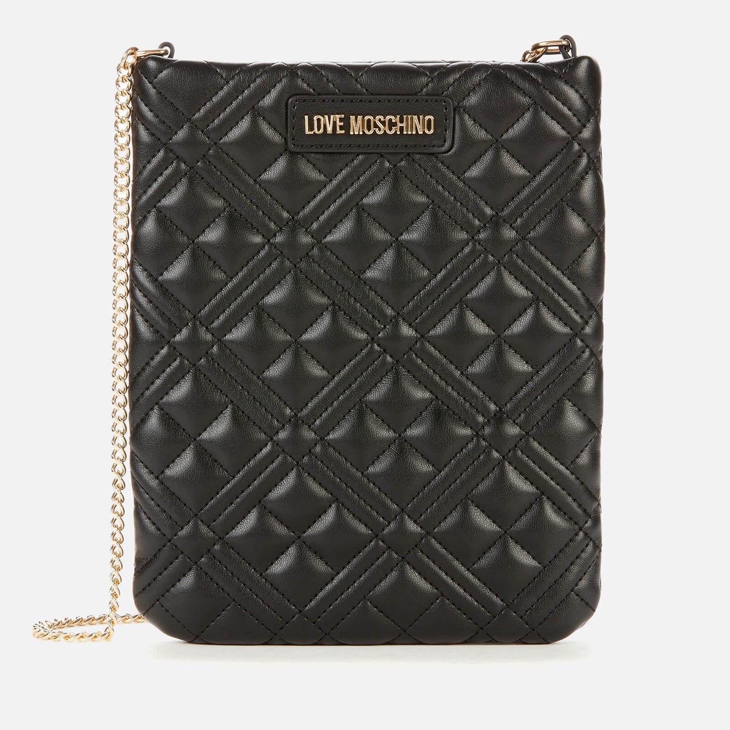 Love Moschino Women's Quilted Chain Phone Cross Body Bag Black