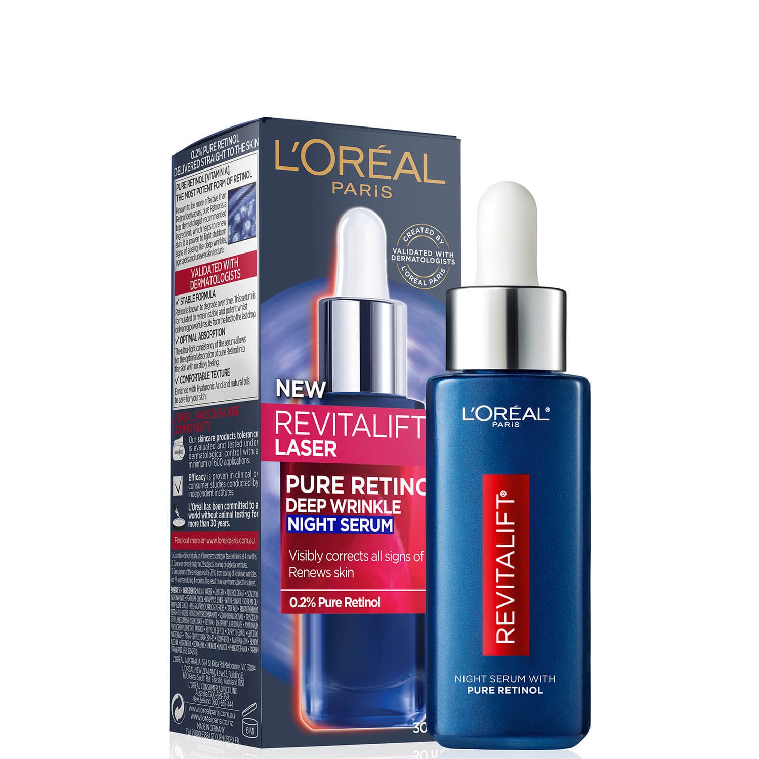 L'Oreal Paris Revitalift Laser Pure Retinol Deep Wrinkle Night Serum ...