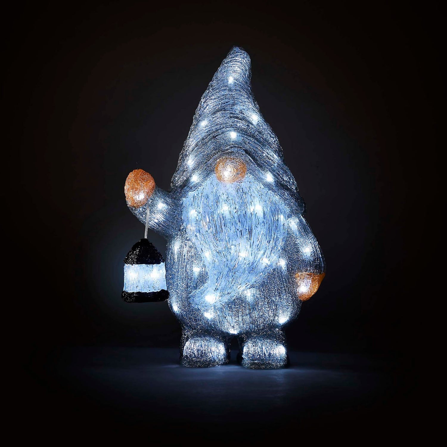Acrylic Gonk 3D with Lantern Outdoor Christmas Light Decoration Homebase