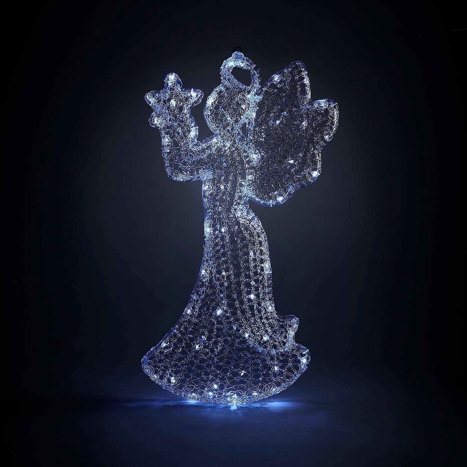 Angel Spun Acrylic LED Christmas Light Decoration 60cm Homebase