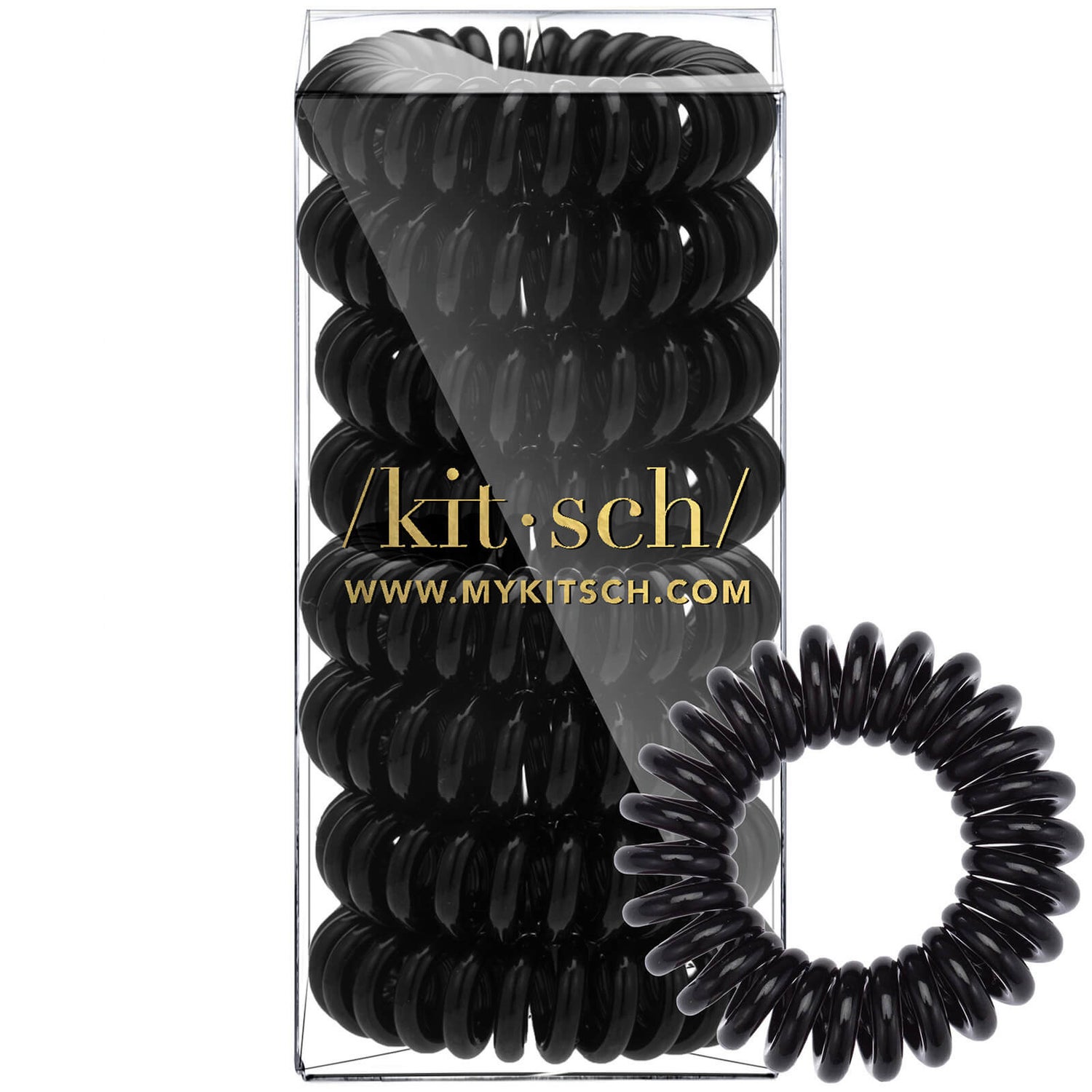 Kitsch Black Hair Coils (8 Piece) LOOKFANTASTIC