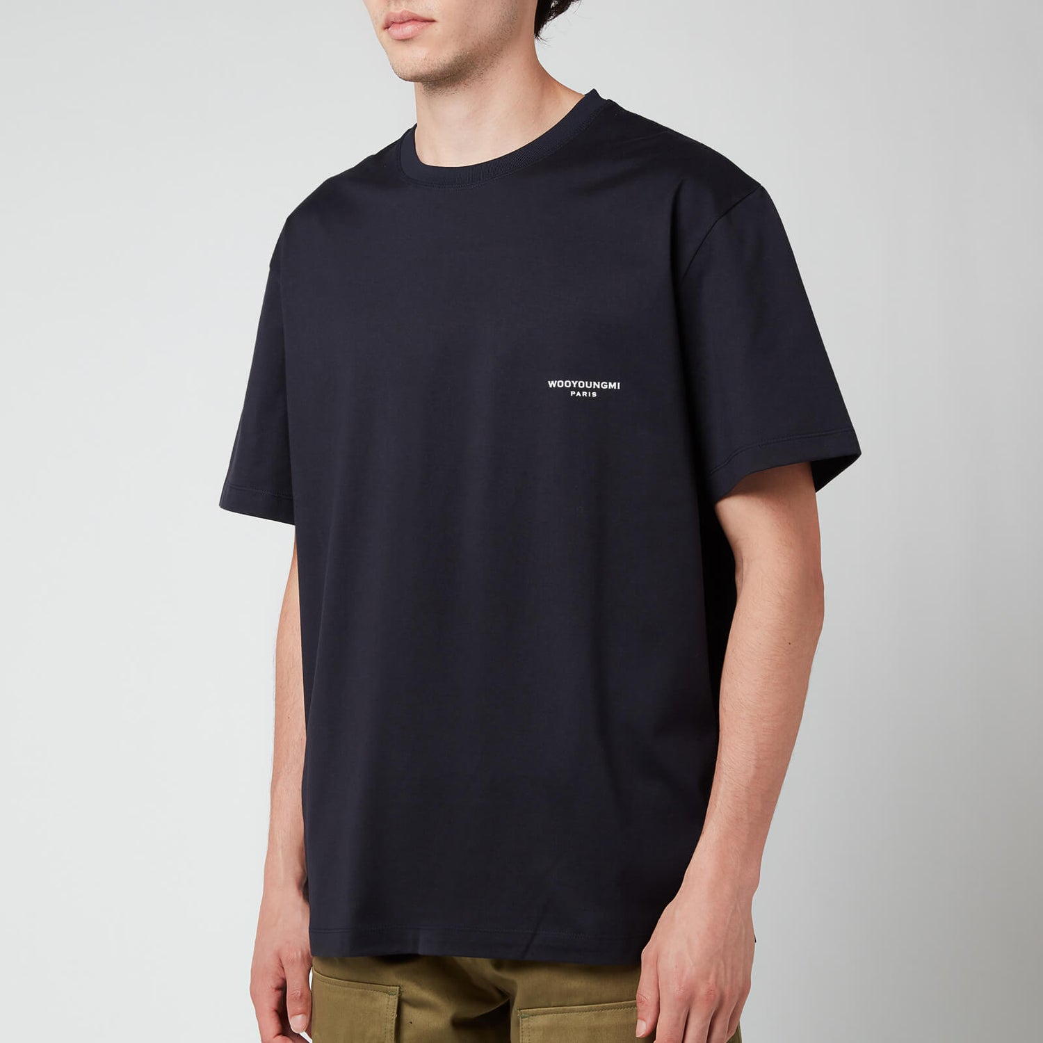 Wooyoungmi Men's Box Logo T-Shirt - Navy - Free UK Delivery Available