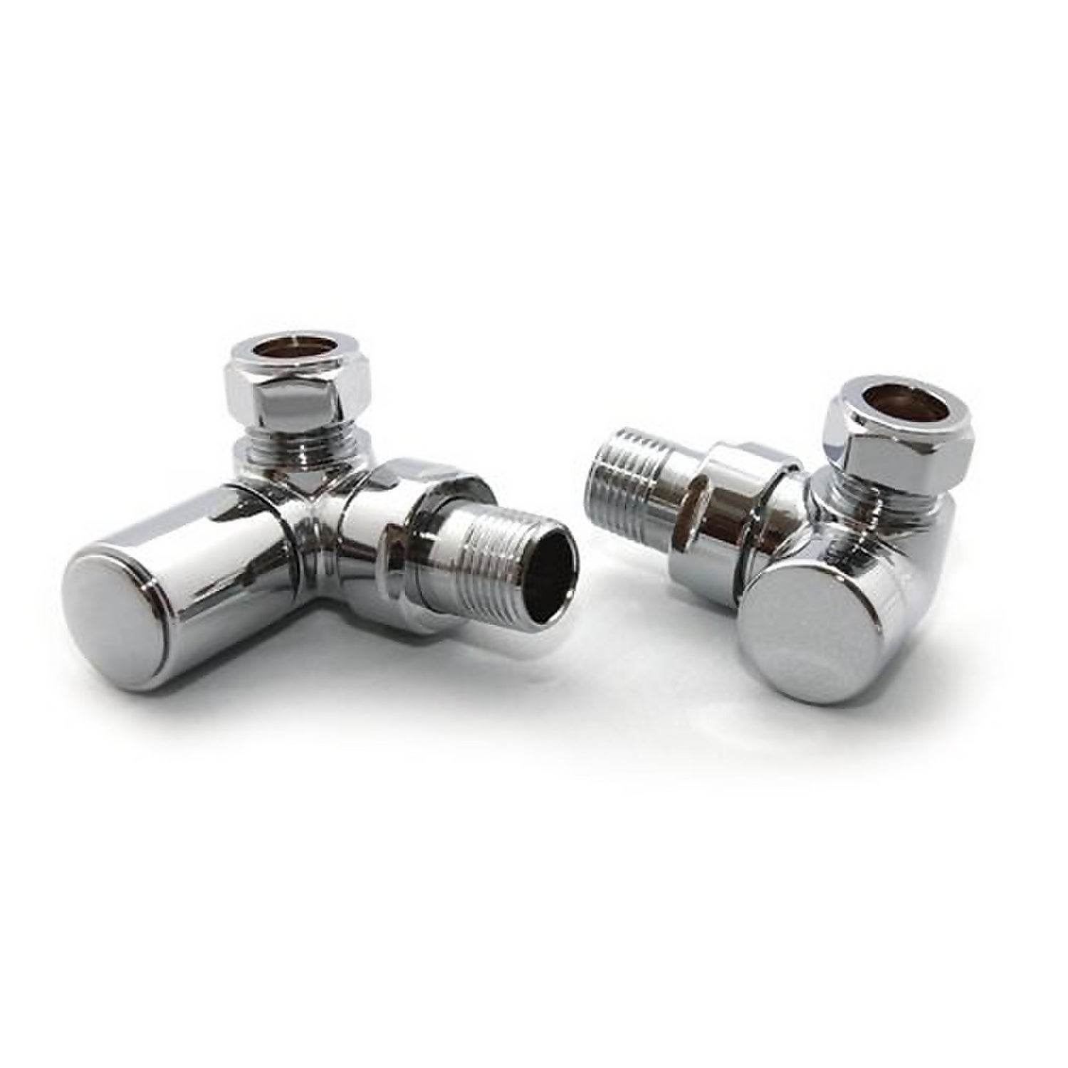 TradeRad Corner Manual Radiator Valve and Lockshield Chrome Radiators Central Heating Systems