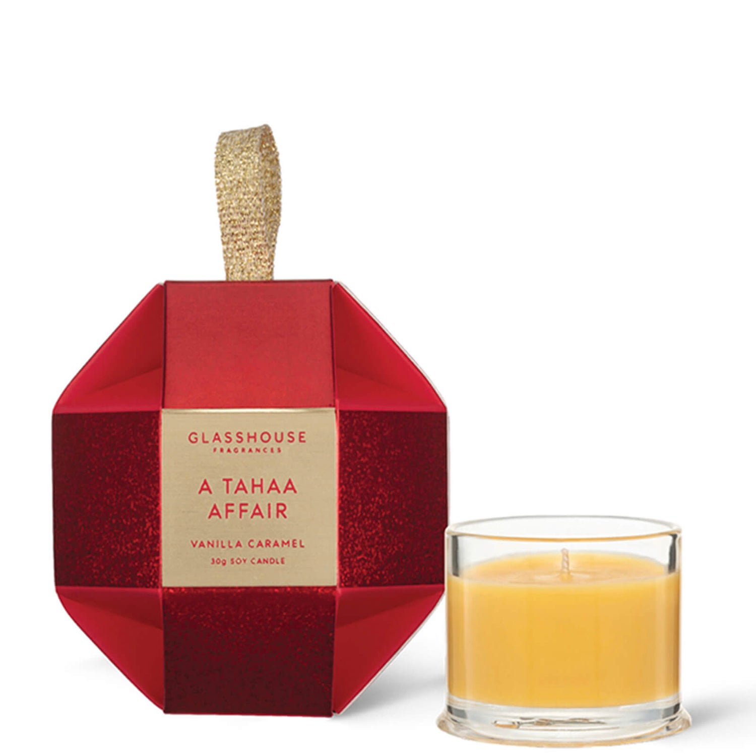 Glasshouse Fragrances Christmas A Tahaa Affair Christmas Bauble Candle