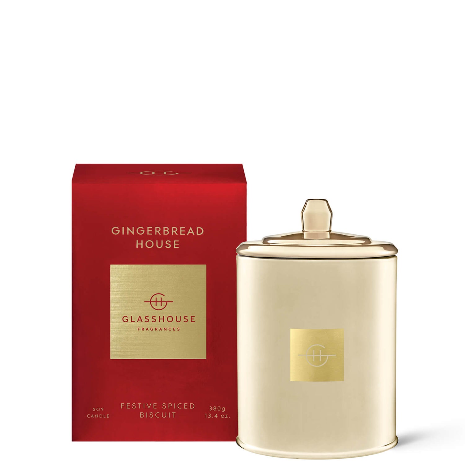 Glasshouse Fragrances Gingerbread House Candle 380g LOOKFANTASTIC