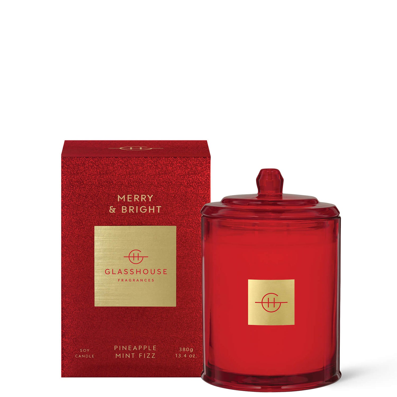 Glasshouse Christmas Merry and Bright Candle 380g LOOKFANTASTIC